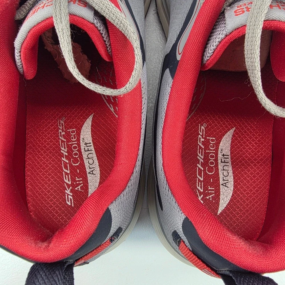 Skechers‎ Go Walk Mens Size 13 Grey Red Arch Fit Hyper Burst Athletic Shoes